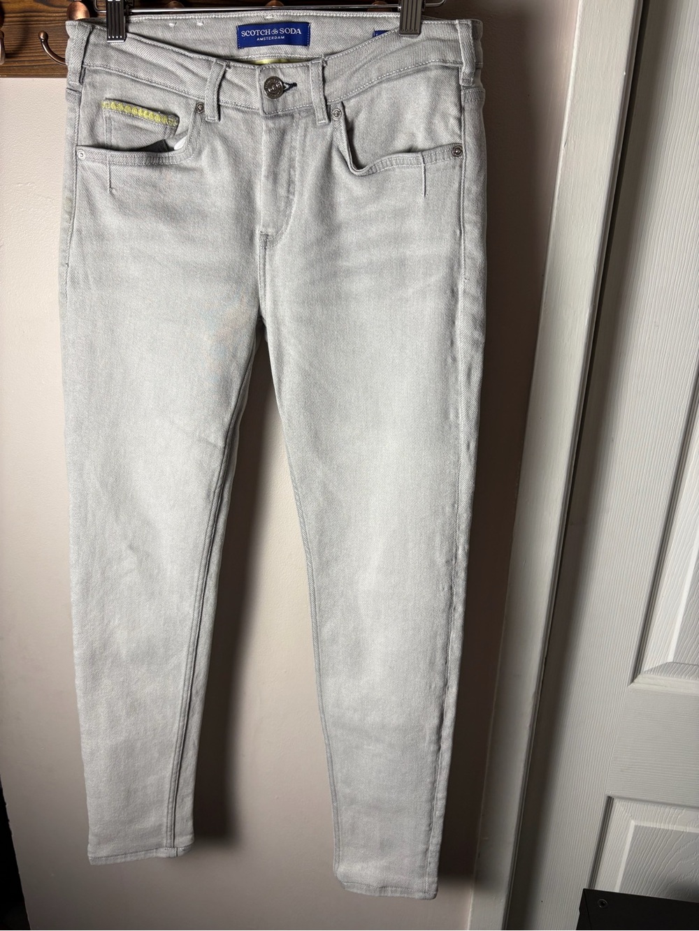 Scotch & Soda La Bohemienne Light Gray Skinny Jeans Size 28